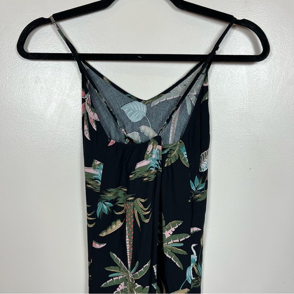 Old Navy Slip Maxi Dress Size Small Tropical Hawaiian Vacation Boho Black - Picture 6 of 8